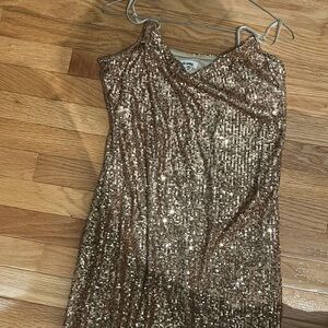 Steve Madden sequin dress champagne rose gold color size Medium